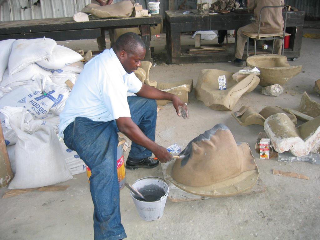 Mr. Grant working on the mold for REDEMPTION SONG 2003