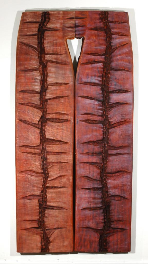 BANANA TRASH, 2006, mahogany and oil, 49 x 100 x 1¼ in