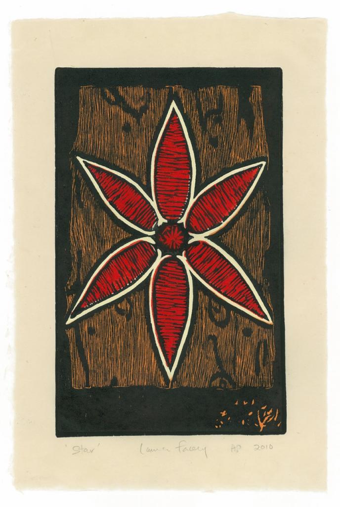 STAR, 2010, wood block prints, kitikata paper, 9 3/4 x 6