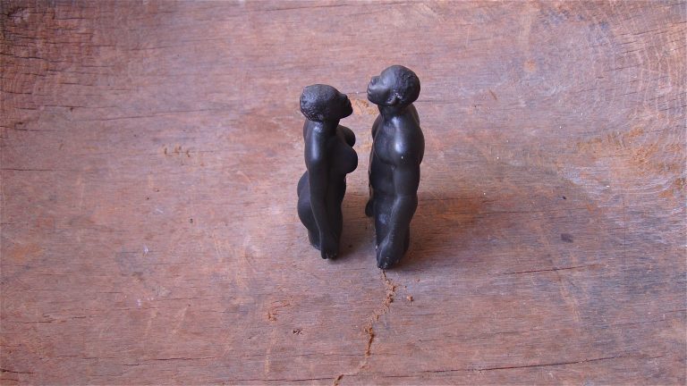 I AM CLEAN, detail, 2007, cedar, chains, resin miniatures