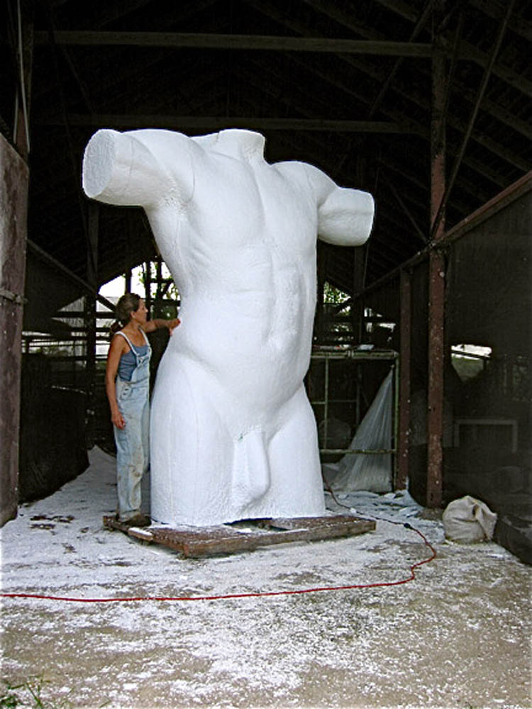 BODY AND BLOOD, 2004, styrofoam, work in progress 10’