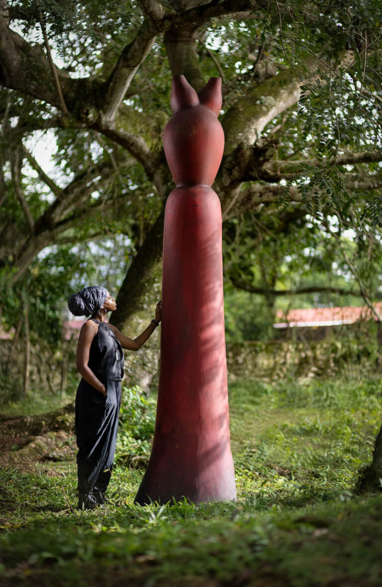 THREE GRACES, 2021, guango, approximately 11’9″