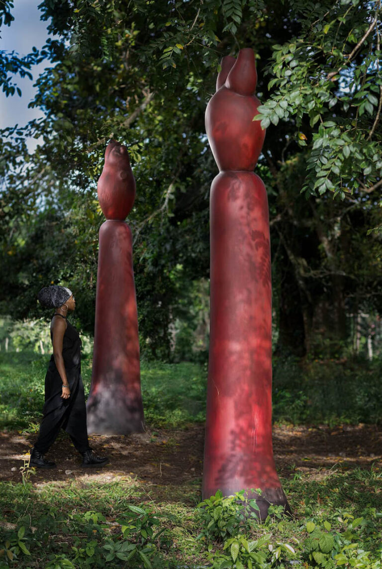 THREE GRACES, 2021, guango, approximately 11’9″