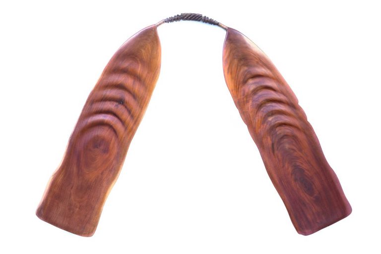 OAR FOR BA (Soul), 2010, mahogany, furniture fragments, 50" x 80"