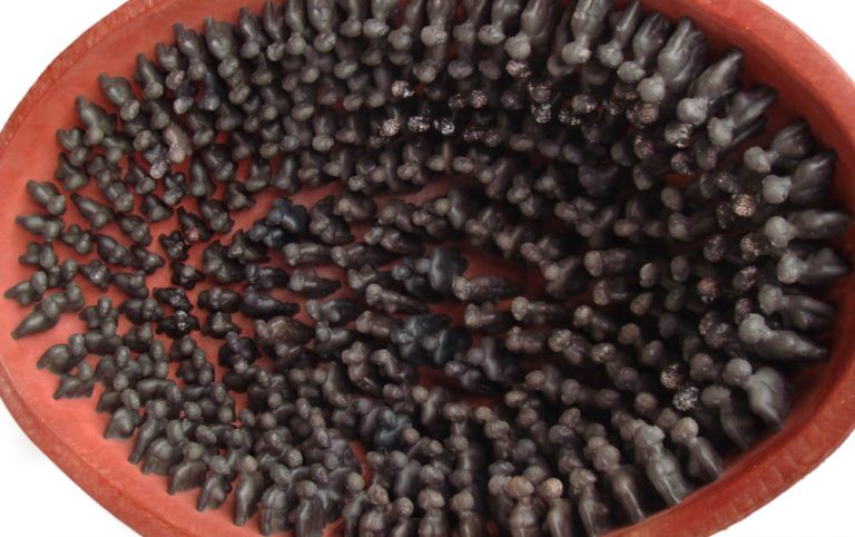 WASH ME CLEAN, detail, 2007, resin miniatures, cedar bowl