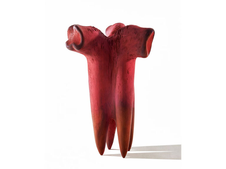 BERYL UPROOT, 2024, mahogany, 39″ x 30″ x 26″