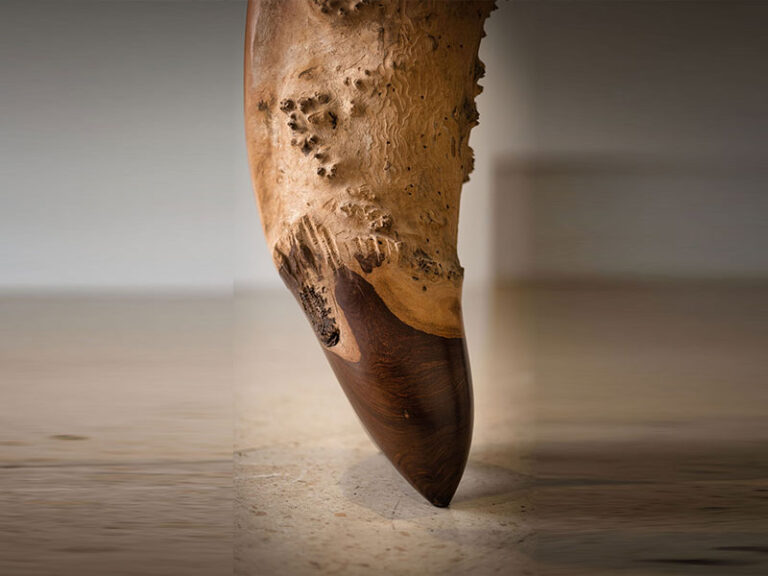 DIVINE, up close, 2018, lignum vitae, 53" x 40" x 63"