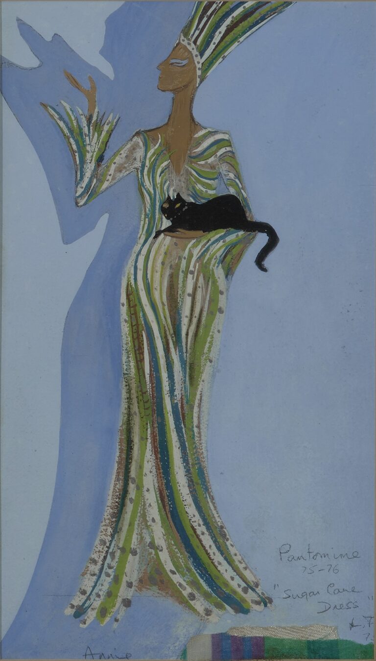 The Sugar Cane Dress, costume design for the Pantomime, The Witch, 1975