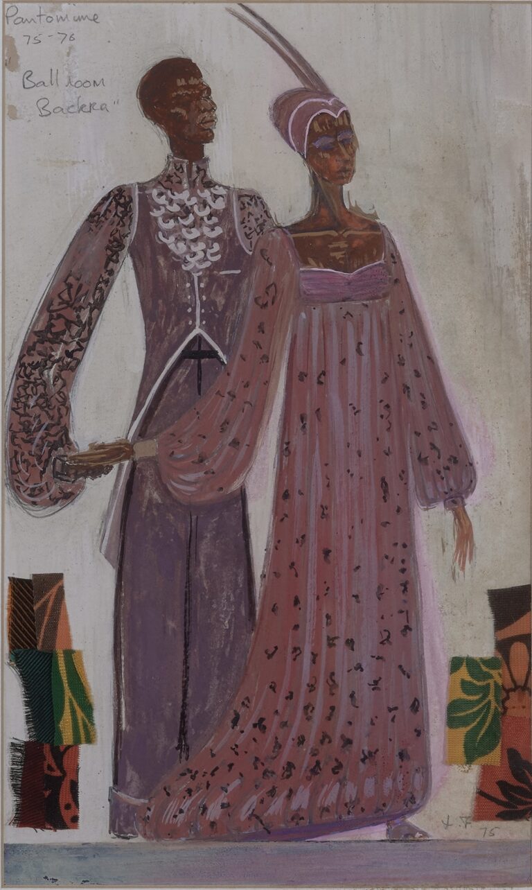 Ballroom costume design for the Pantomime, The Witch, 1975