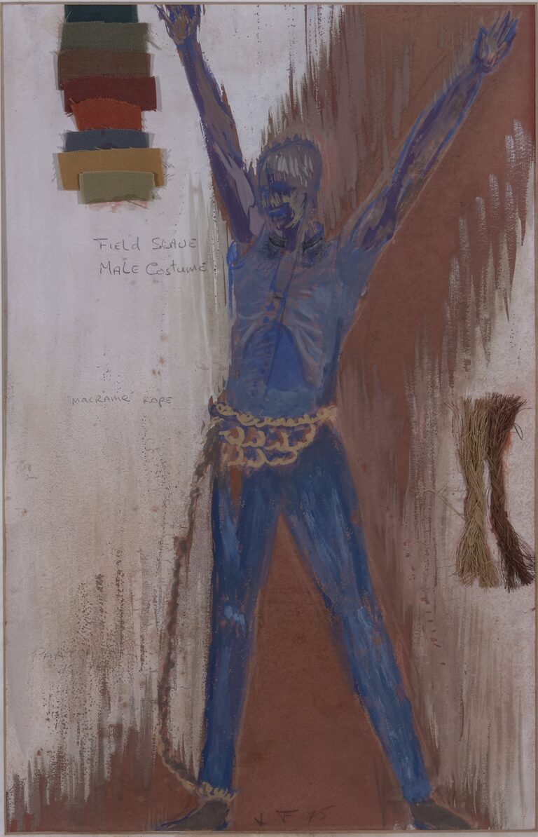 Field Slave costume design for the Pantomime, The Witch, 1975