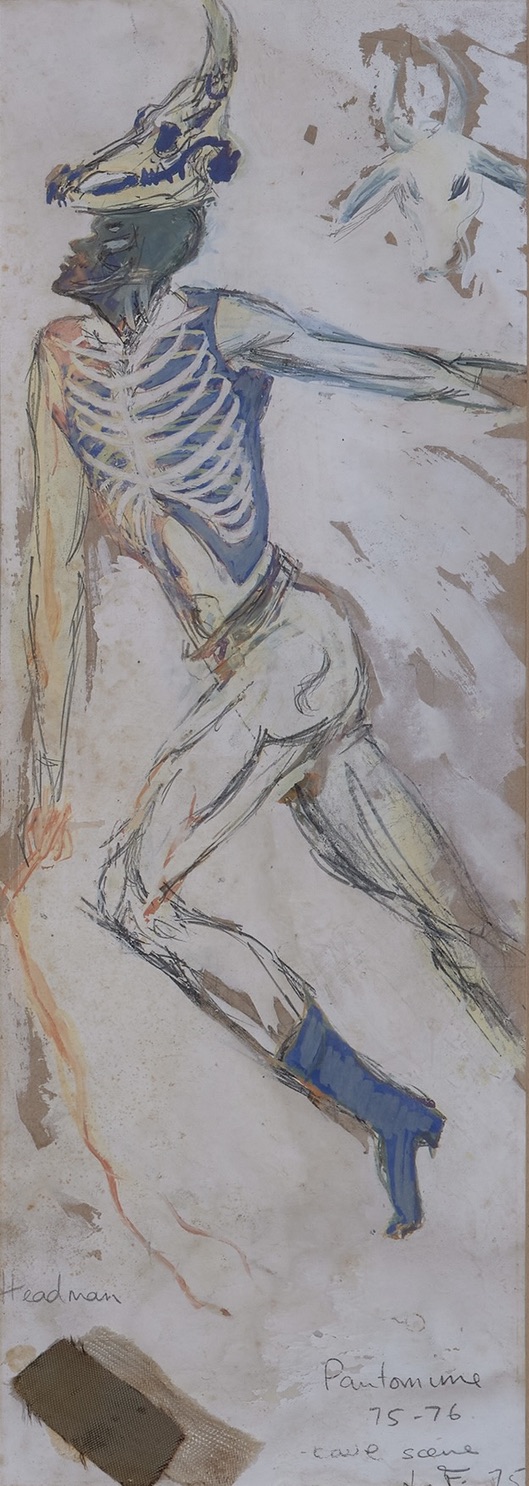 Headman costume design for the Pantomime, The Witch, 1975, 11" x 7.25 FF247.jpeg