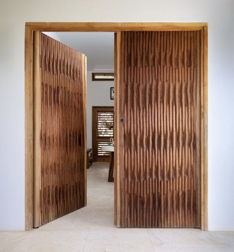 WATTLE DOORS, 2021, jatoba wood, 82.5 x 70 x 3 in