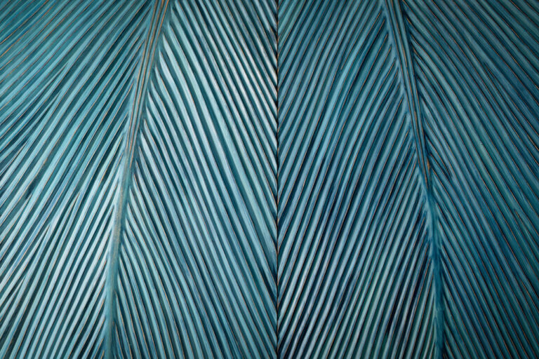 BLUE PALM DOORS, detail, 2023, laminated wood, commission, private collection