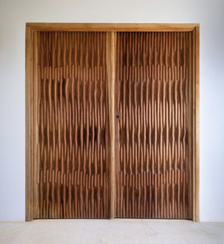WATTLE DOORS, 2021, jatoba wood, 82.5 x 70 x 3 in